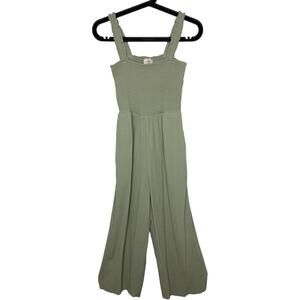 Wilfred Aritzia Small Jumpsuit One Piece Sage Green Sleeveless Smocked